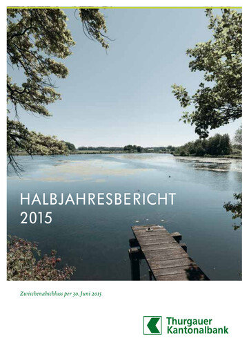Vorschaubild Thurgauer Kantonalbank Halbjahresbericht 2015-h1