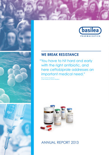 Miniature Basilea Pharmaceutica Rapport annuel 2013