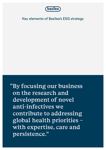 Vorschaubild Basilea Pharmaceutica ESG-Bericht 2023