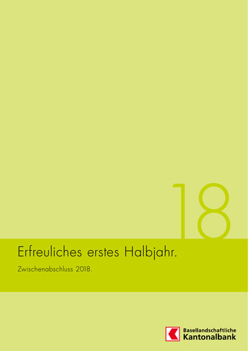Miniature Basellandschaftliche Kantonalbank Rapport semestriel 2018-h1