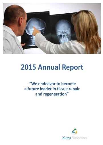 Thumbnail Kuros Biosciences Annual Report 2015