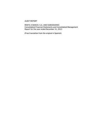 Thumbnail Renta 4 Banco Financial Statement 2013
