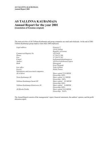 Thumbnail TKM Grupp AS Annual Report 2001