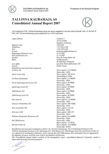 Thumbnail TKM Grupp AS Annual Report 2007