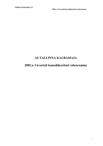 Thumbnail TKM Grupp AS Quarterly Report 2002-q1