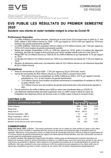 Thumbnail EVS Broadcast Equipment Half-year Report 2020-h1