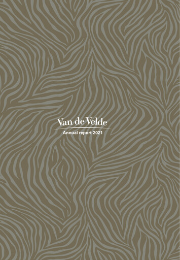 Thumbnail Van de Velde Annual Report 2021