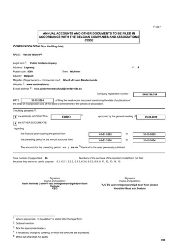 Thumbnail Van de Velde Financial Statement 2025