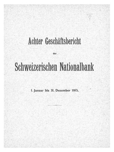 Thumbnail Schweizerische Nationalbank Annual Report 1915