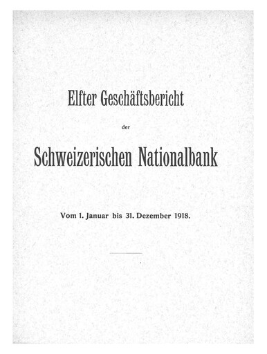 Thumbnail Schweizerische Nationalbank Annual Report 1918