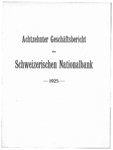 Thumbnail Schweizerische Nationalbank Annual Report 1925