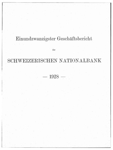 Thumbnail Schweizerische Nationalbank Annual Report 1928