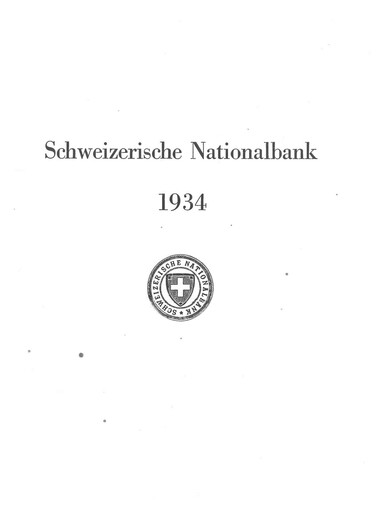 Thumbnail Schweizerische Nationalbank Annual Report 1934