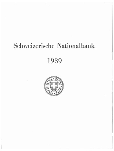 Thumbnail Schweizerische Nationalbank Annual Report 1939