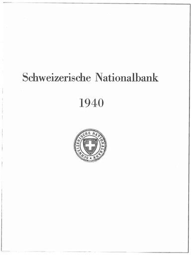 Thumbnail Schweizerische Nationalbank Annual Report 1940