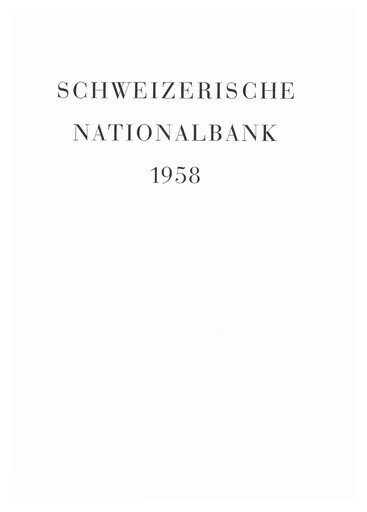 Thumbnail Schweizerische Nationalbank Annual Report 1958
