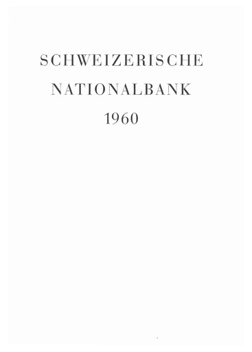 Thumbnail Schweizerische Nationalbank Annual Report 1960