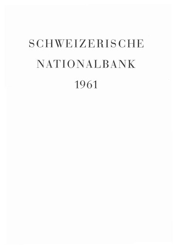Thumbnail Schweizerische Nationalbank Annual Report 1961