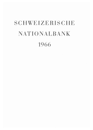 Thumbnail Schweizerische Nationalbank Annual Report 1966