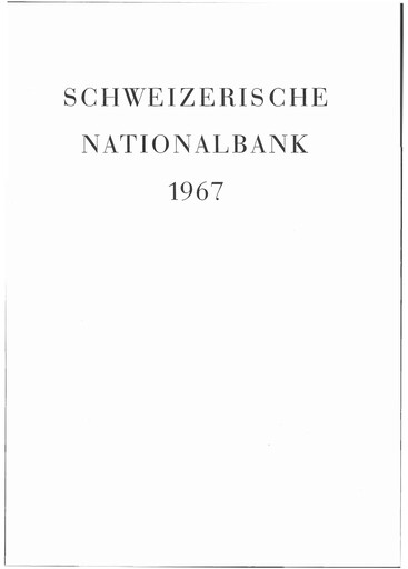 Thumbnail Schweizerische Nationalbank Annual Report 1967
