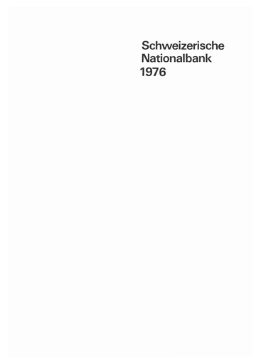 Thumbnail Schweizerische Nationalbank Annual Report 1976