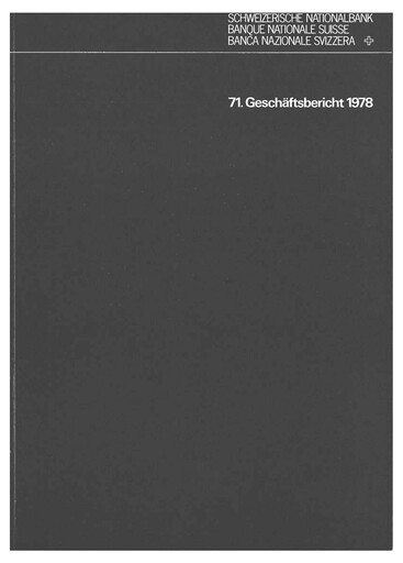Thumbnail Schweizerische Nationalbank Annual Report 1978