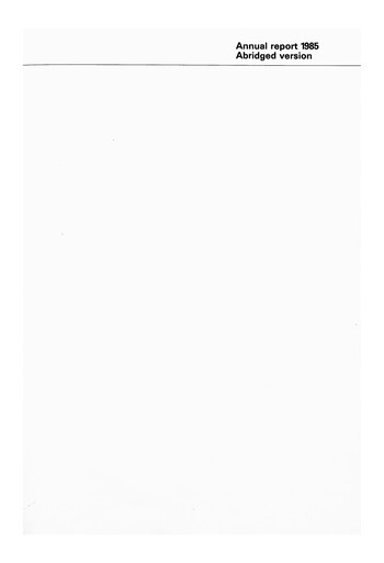 Thumbnail Schweizerische Nationalbank Annual Report 1985