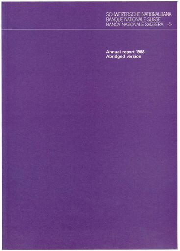 Thumbnail Schweizerische Nationalbank Annual Report 1988