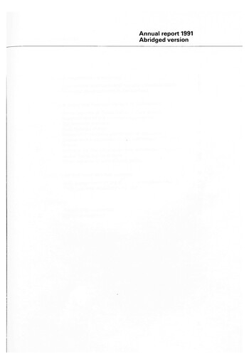 Thumbnail Schweizerische Nationalbank Annual Report 1991