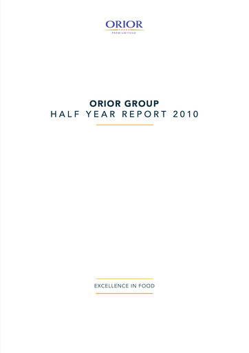 Vorschaubild ORIOR AG Halbjahresbericht 2010-h1