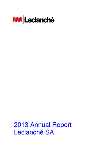 Thumbnail Leclanché Annual Report 2013