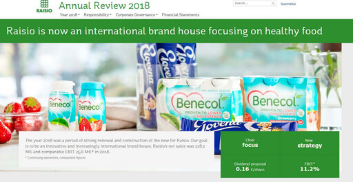 Thumbnail Raisio plc Annual Report 2018