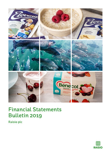 Thumbnail Raisio plc Financial Statement 2019