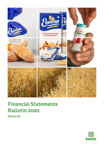 Thumbnail Raisio plc Financial Statement 2020