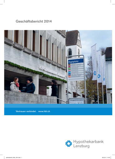 Miniature Hypothekarbank Lenzburg Rapport annuel 2014
