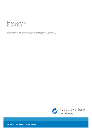 Thumbnail Hypothekarbank Lenzburg Half-year Report 2016-h1