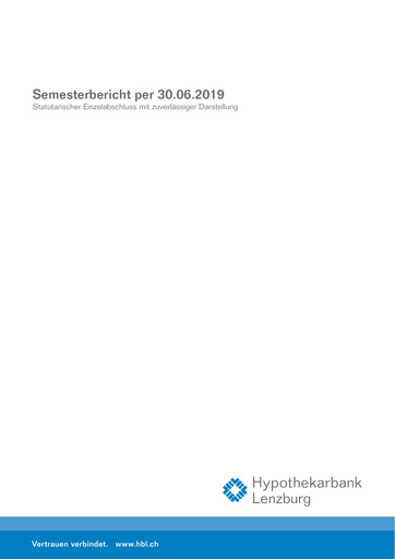 Thumbnail Hypothekarbank Lenzburg Half-year Report 2019-h1