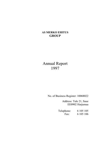 Miniature AS Merko Ehitus Rapport annuel 1997