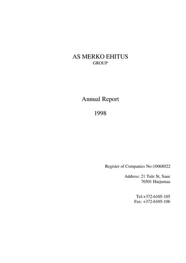 Miniature AS Merko Ehitus Rapport annuel 1998