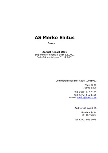 Miniature AS Merko Ehitus Rapport annuel 2001