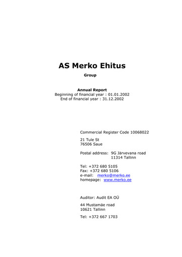 Miniature AS Merko Ehitus Rapport annuel 2002