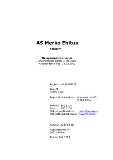 Miniature AS Merko Ehitus Rapport annuel 2002