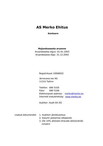 Miniature AS Merko Ehitus Rapport annuel 2003