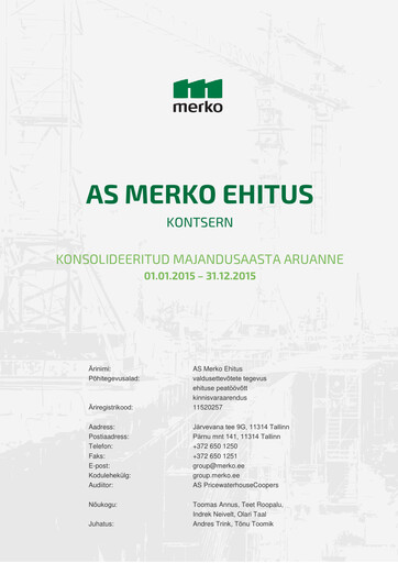 Miniature AS Merko Ehitus Rapport annuel 2015