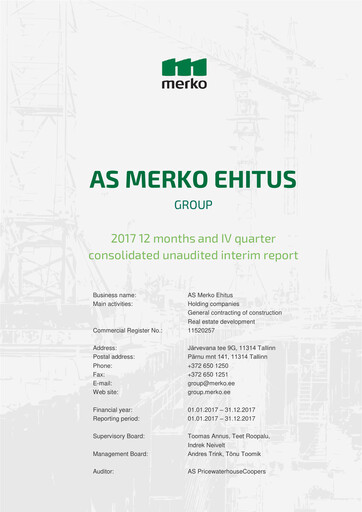 Miniature AS Merko Ehitus Rapport financier 2017