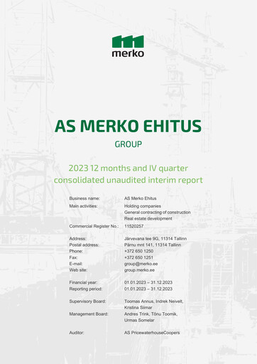 Miniature AS Merko Ehitus Rapport financier 2023