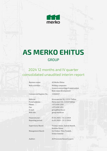 Miniature AS Merko Ehitus Rapport financier 2024