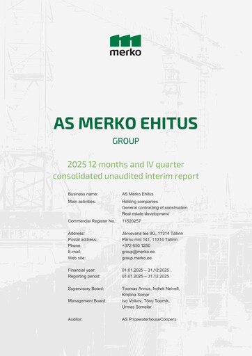 Miniature AS Merko Ehitus Rapport financier 2025