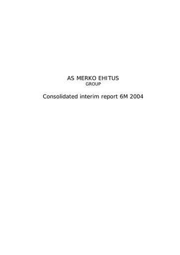 Miniature AS Merko Ehitus Rapport semestriel 2004-h1