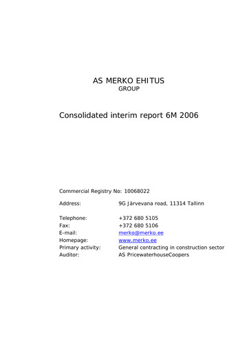 Miniature AS Merko Ehitus Rapport semestriel 2006-h1